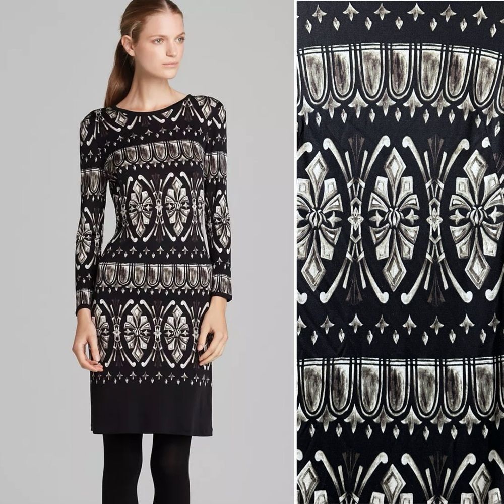 TORY BURCH Rossella 100% Silk Lightweight Printed Shift Dress M